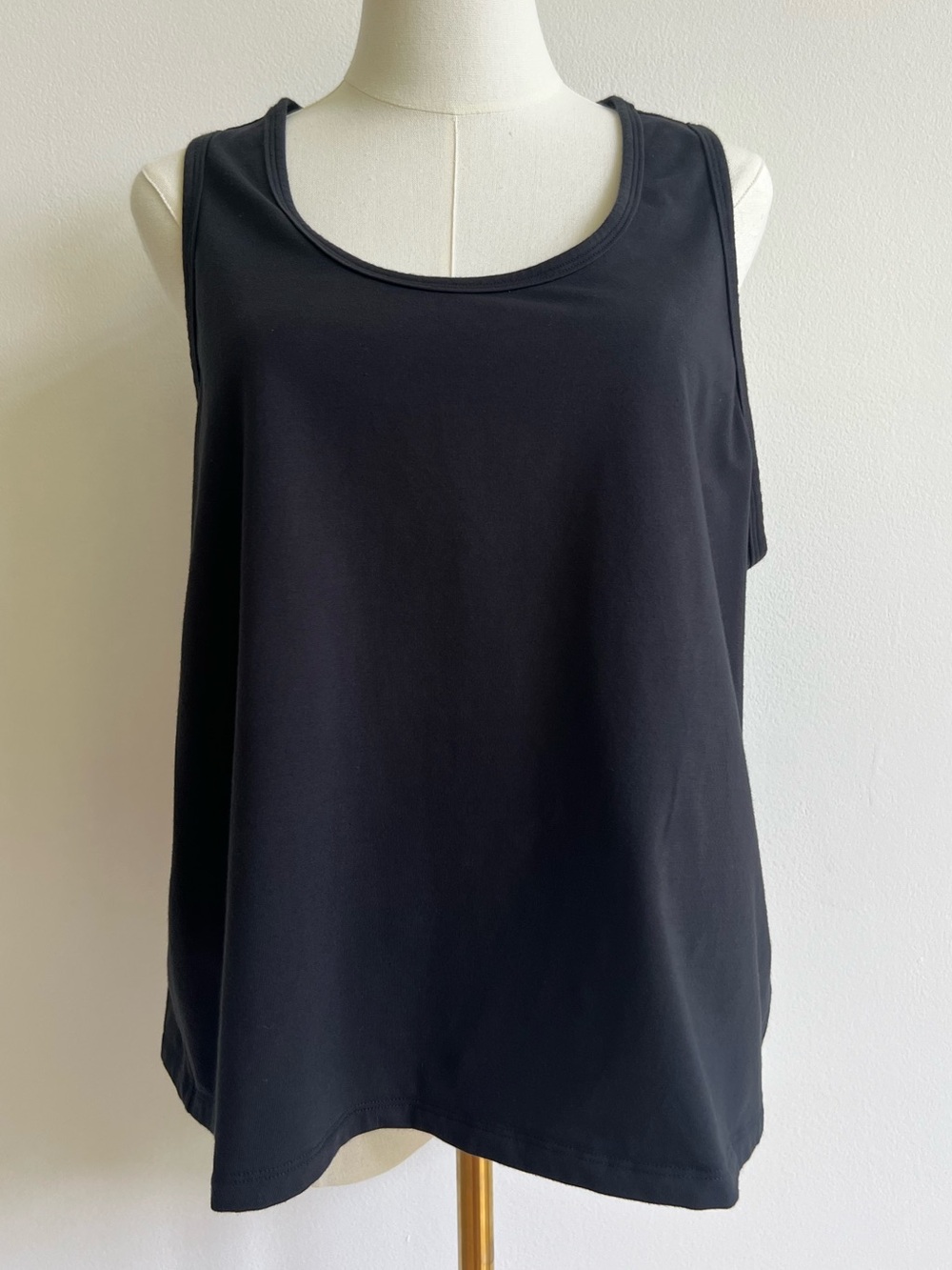Athleta Essential Tank Top Women's Sz XL Black Supima Cotton Stretch Sleeveless